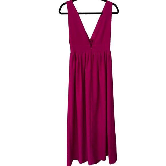 Jill Jill Stuart Size 8 Fuchsia Dayglo Deep V-Neck Bridesmaid Gown Dress NWT - Picture 11 of 16